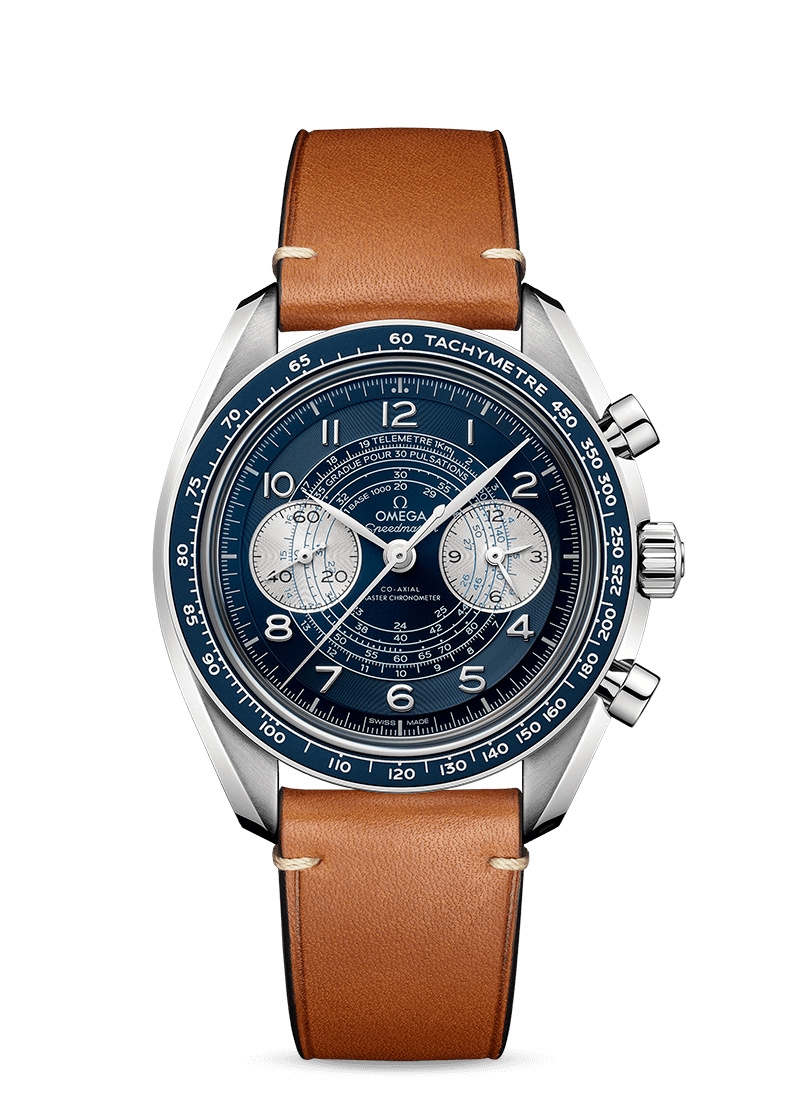 Omega 329.32.43.51.03.001 : Speedmaster Chronoscope Master Chronometer Stainless Steel / Blue / Calf
