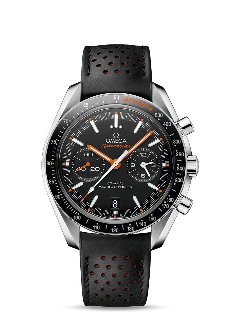 Omega 329.32.44.51.01.001 : Speedmaster Racing Master Co-Axial Stainless Steel / Black / Orange / Strap