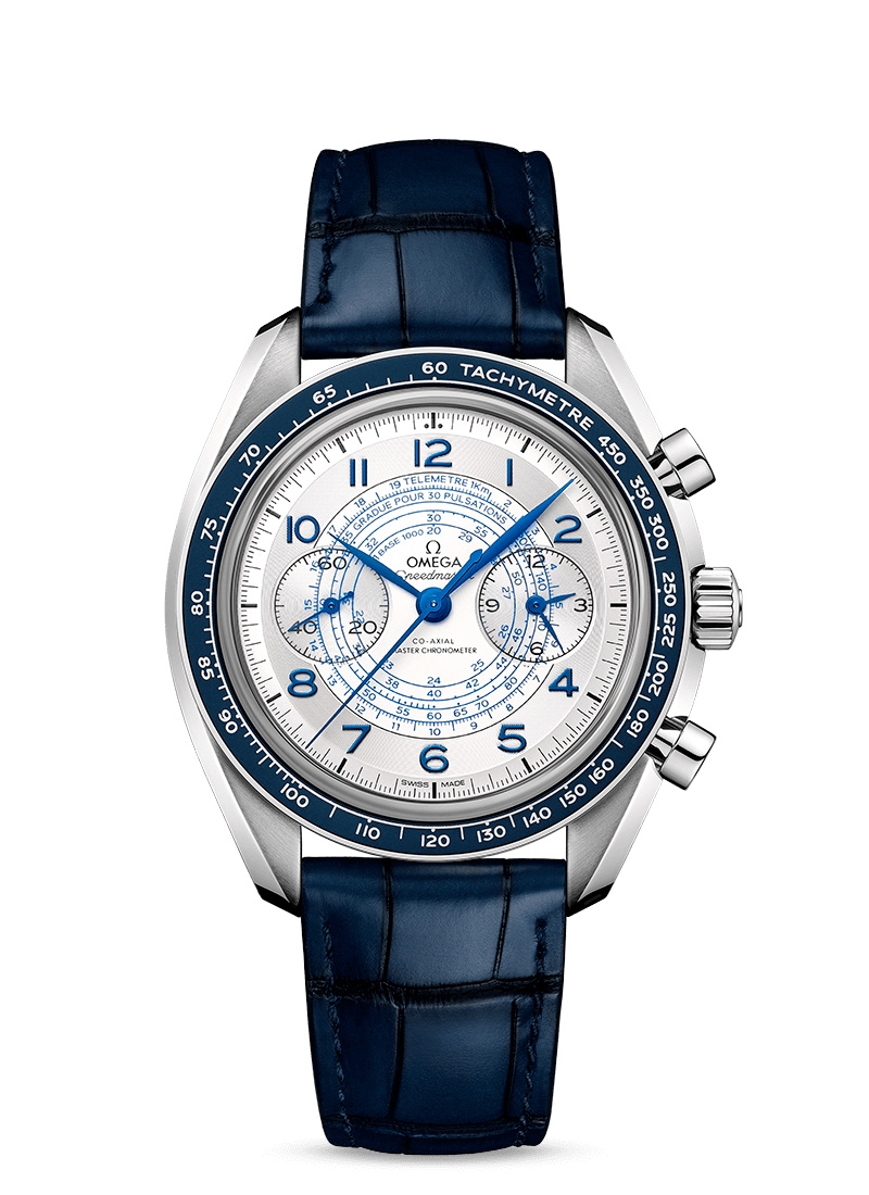 Omega 329.33.43.51.02.001 : Speedmaster Chronoscope Master Chronometer Stainless Steel / Silver / Alligator