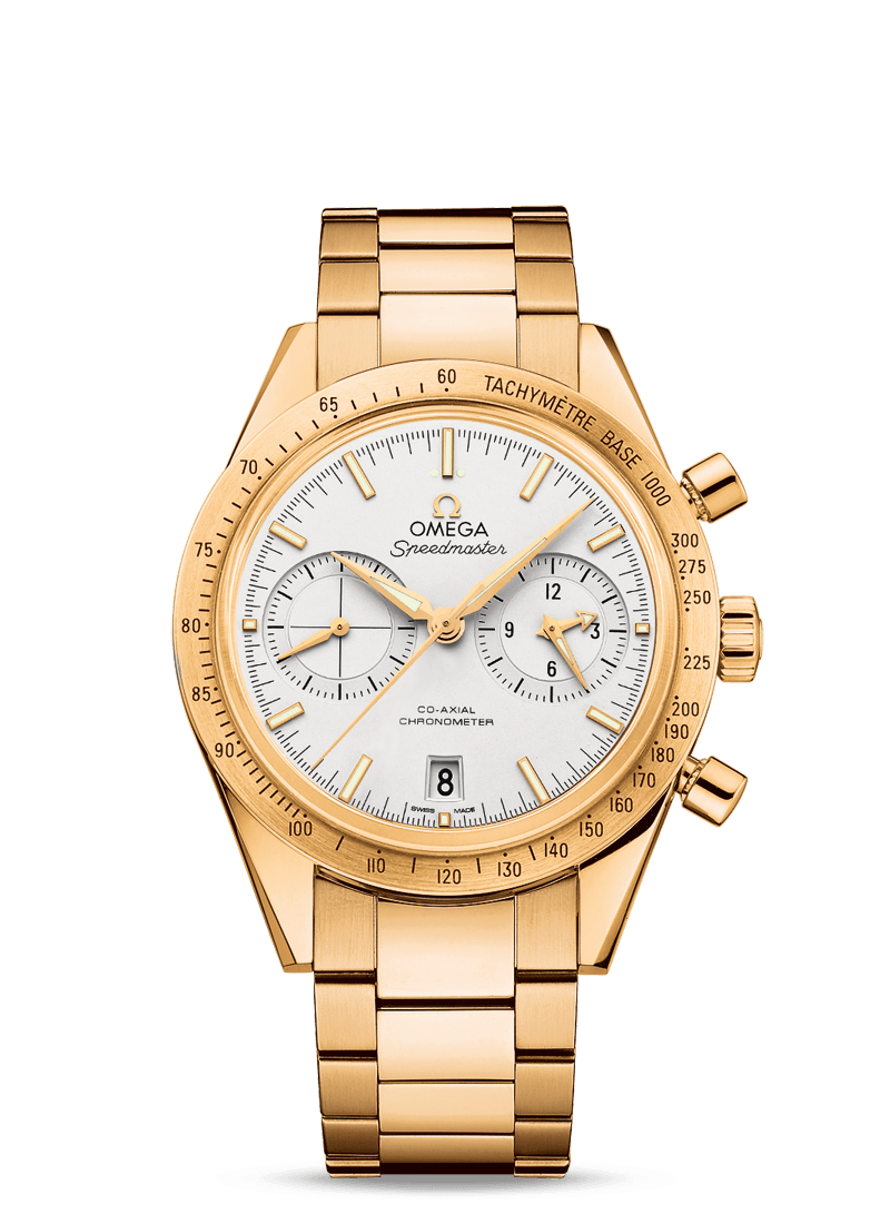 Omega 331.50.42.51.02.001 : Speedmaster 57 Co-Axial Yellow Gold / Silver / Bracelet