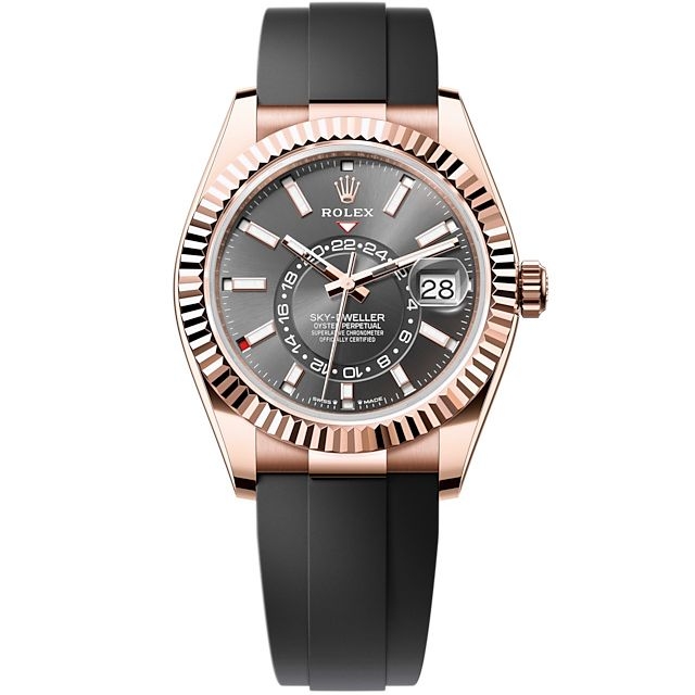 Rolex 336235-0004 : Sky-Dweller Everose / Slate / OysterFlex