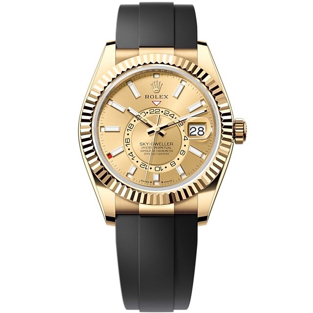 Rolex 336238-0001 : Sky-Dweller Yellow Gold / Champagne / OysterFlex