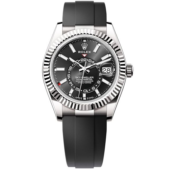 Rolex 336239-0002 : Sky-Dweller White Gold / Black / OysterFlex