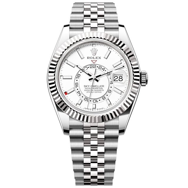 Rolex 336934-0004 : Sky-Dweller Stainless Steel - White Gold / White / Jubilee