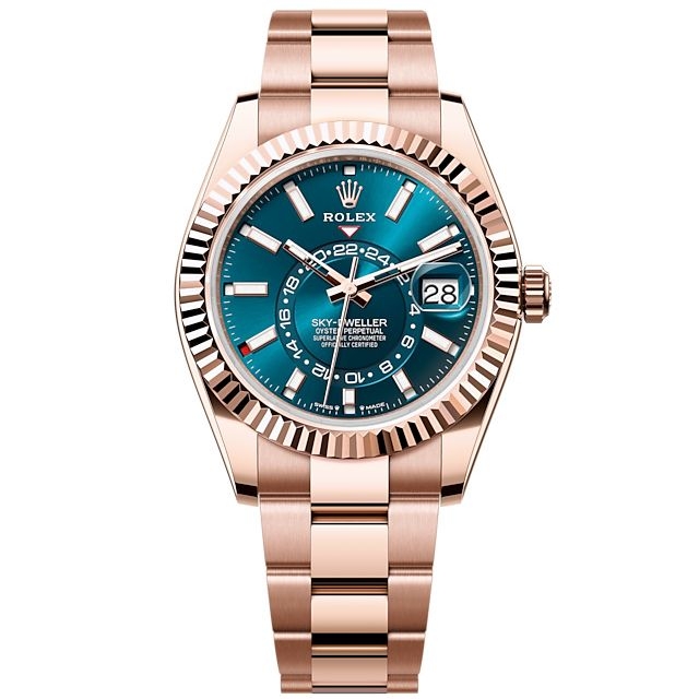Rolex 336935-0001 : Sky-Dweller Everose / Blue / Oyster