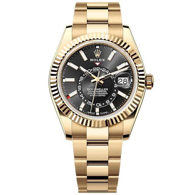 Rolex 336938-0002 : Sky-Dweller Yellow Gold / Black / Oyster