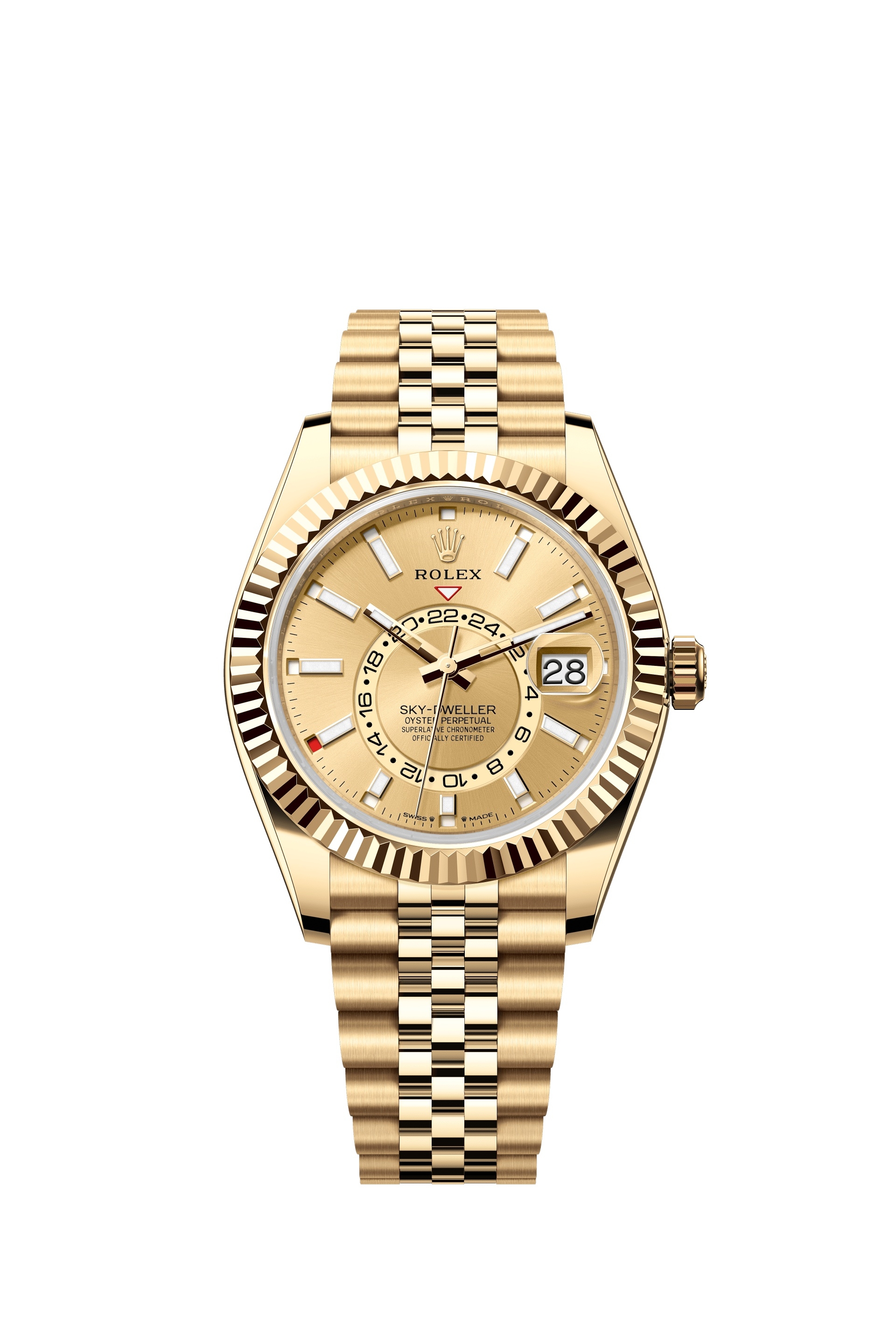 Rolex 336938-0004 : Sky-Dweller Yellow Gold / Champagne / Jubilee
