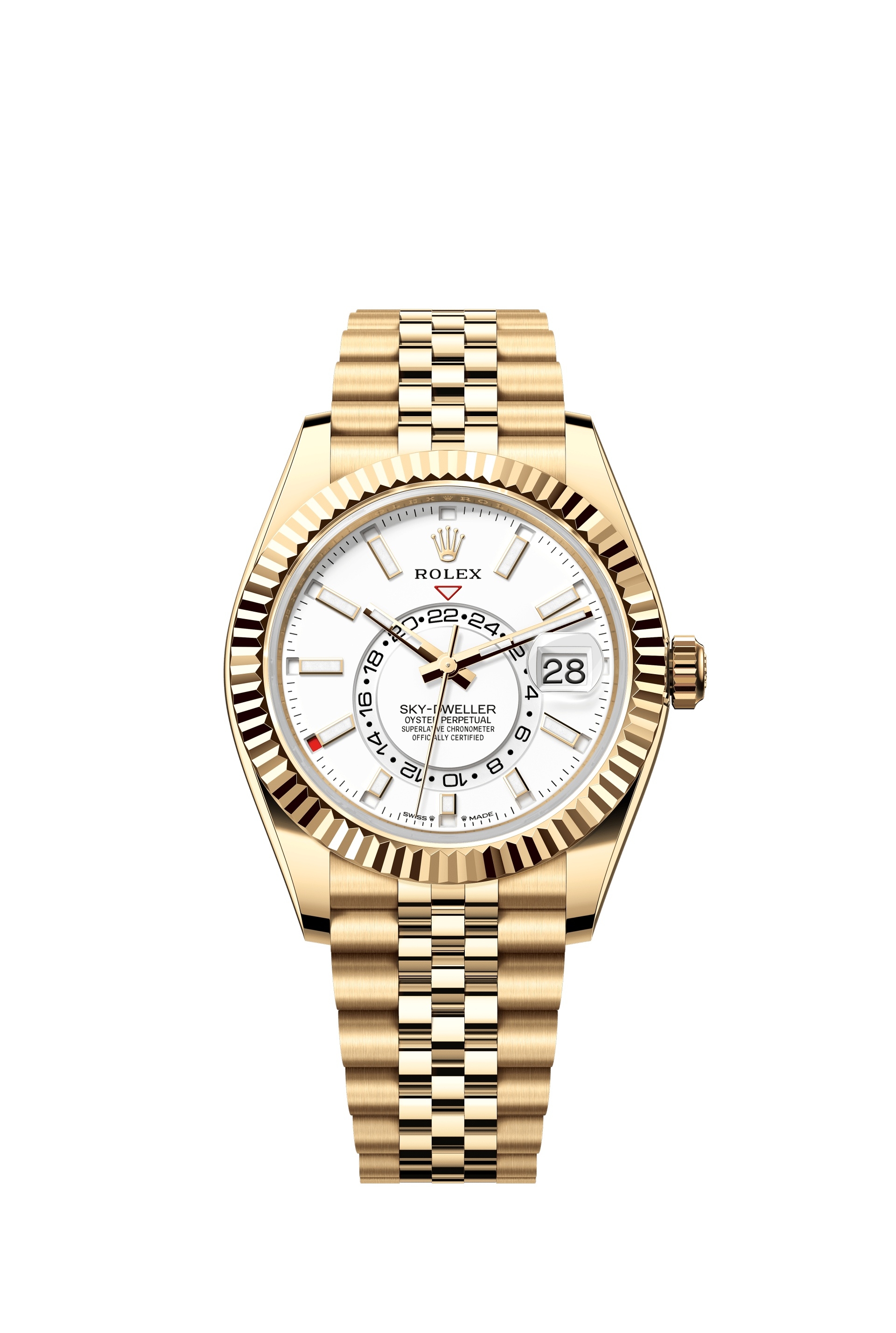 Rolex 336938-0006 : Sky-Dweller Yellow Gold / White / Jubilee
