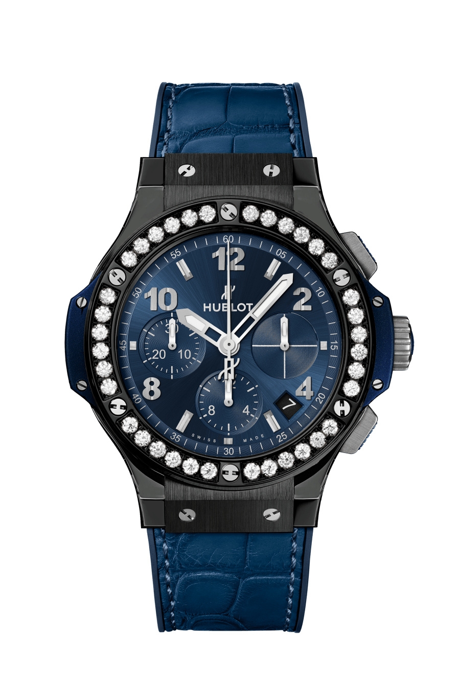 Hublot 341.CM.7170.LR.1204 : Big Bang Original 41 Ceramic - Diamond / Blue / Alligator