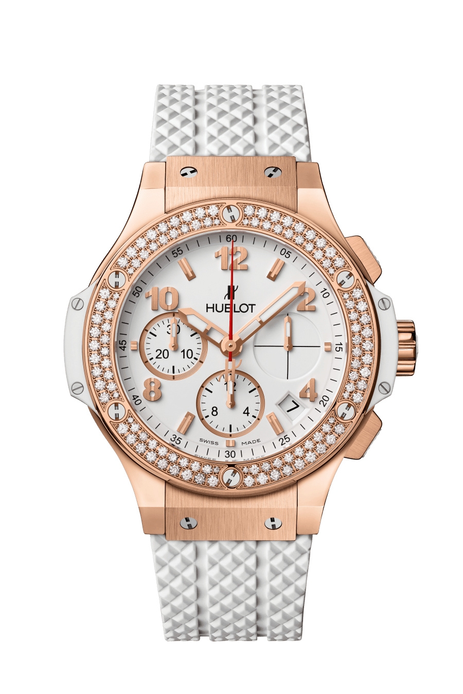 Hublot 341.PE.230.RW.114 : Big Bang Original 41 Red Gold -  Diamonds / White / Rubber