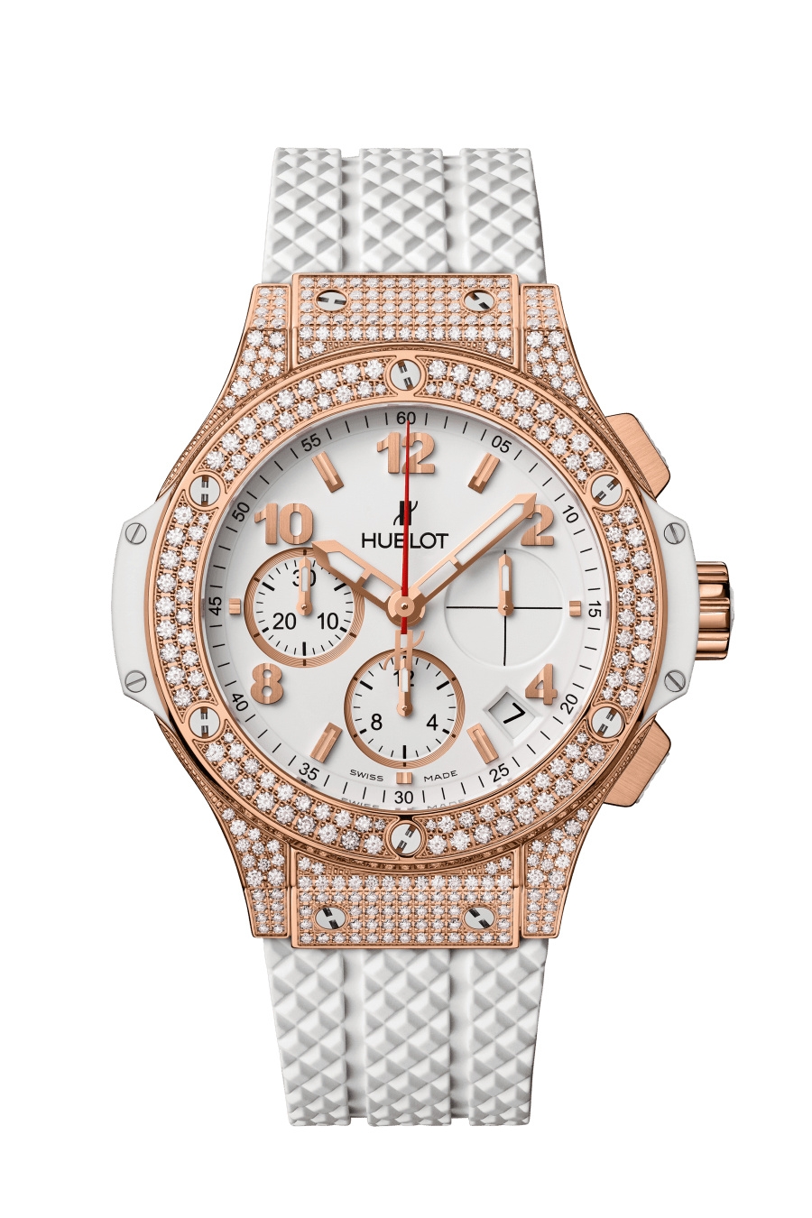Hublot 341.PE.230.RW.174 : Big Bang Original 41 Red Gold - Pavé / White / Rubber
