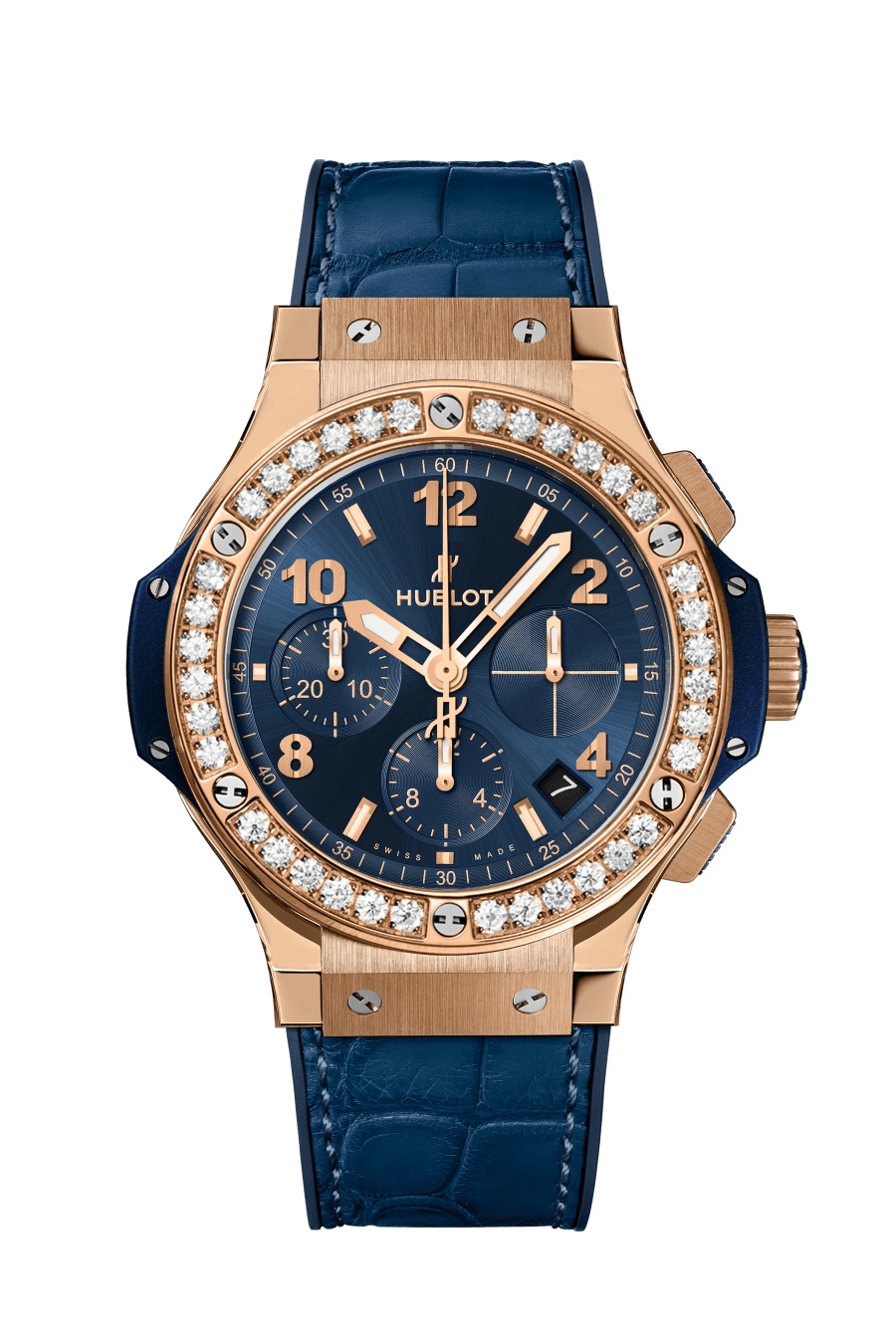 Hublot 341.PX.7180.LR.1204 : Big Bang Original 41 Red Gold - Diamond / Blue / Alligator
