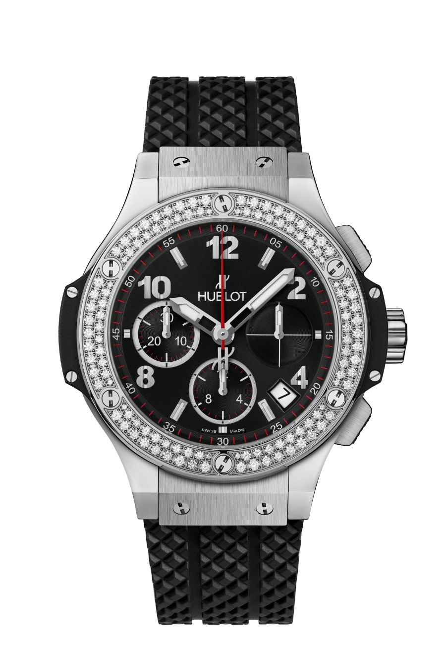 Hublot 341.SX.130.RX.114 : Big Bang Original 41 Stainless Steel - Diamond / Black / Rubber