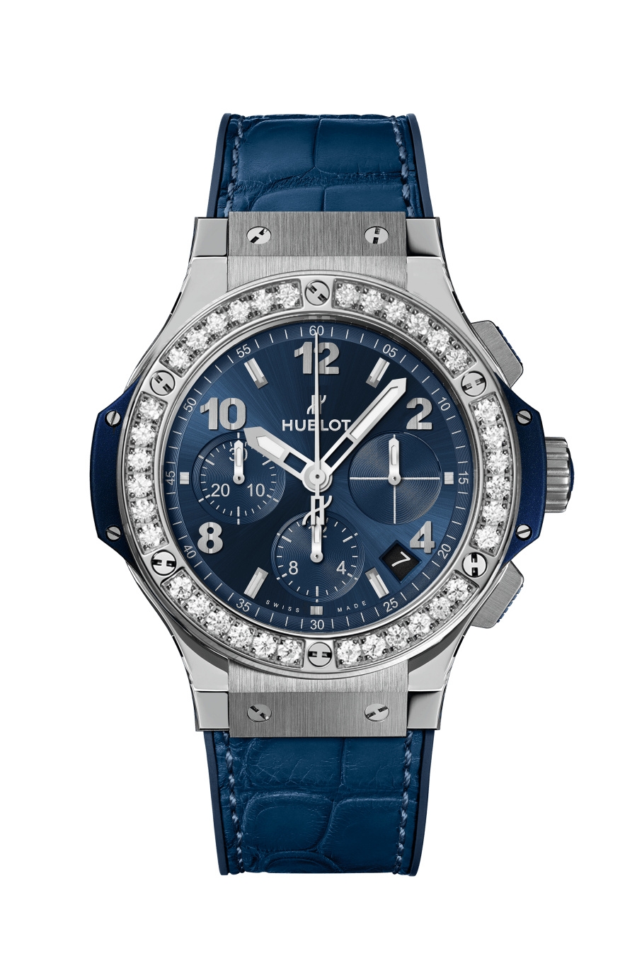 Hublot 341.SX.7170.LR.1204 : Big Bang Original 41 Stainless Steel - Diamond / Blue / Alligator