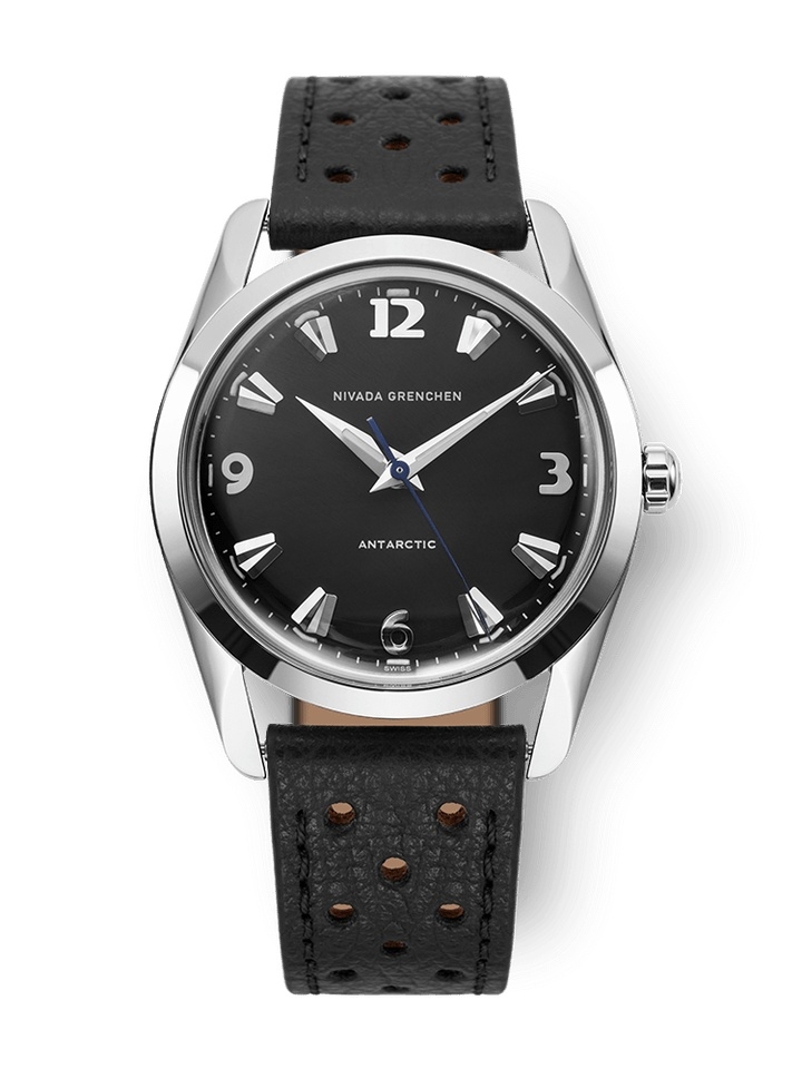 Nivada Grenchen 35002M40 : Antarctic 35 Black - White Luminova / Stainless Steel / Black Racing