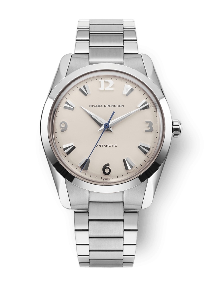 Nivada Grenchen 35004M20 : Antarctic 35 Eggshell - White Luminova / Stainless Steel / Flat Link