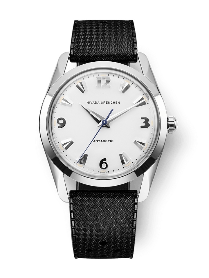 Nivada Grenchen 35005M01 : Antarctic 35 White - White Luminova / Stainless Steel / Tropic