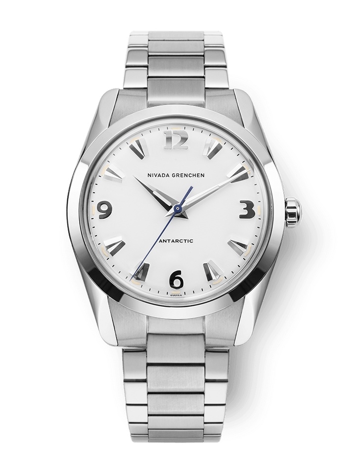 Nivada Grenchen 35005M20 : Antarctic 35 White - White Luminova / Stainless Steel / Flat Link