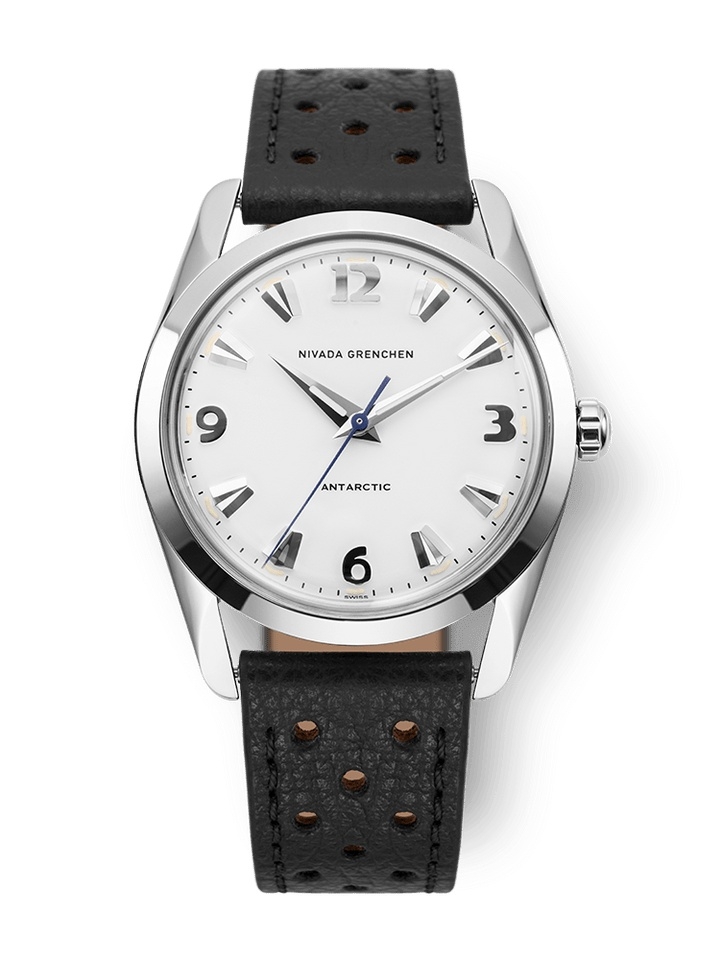 Nivada Grenchen 35005M40 : Antarctic 35 White - White Luminova / Stainless Steel / Black Racing