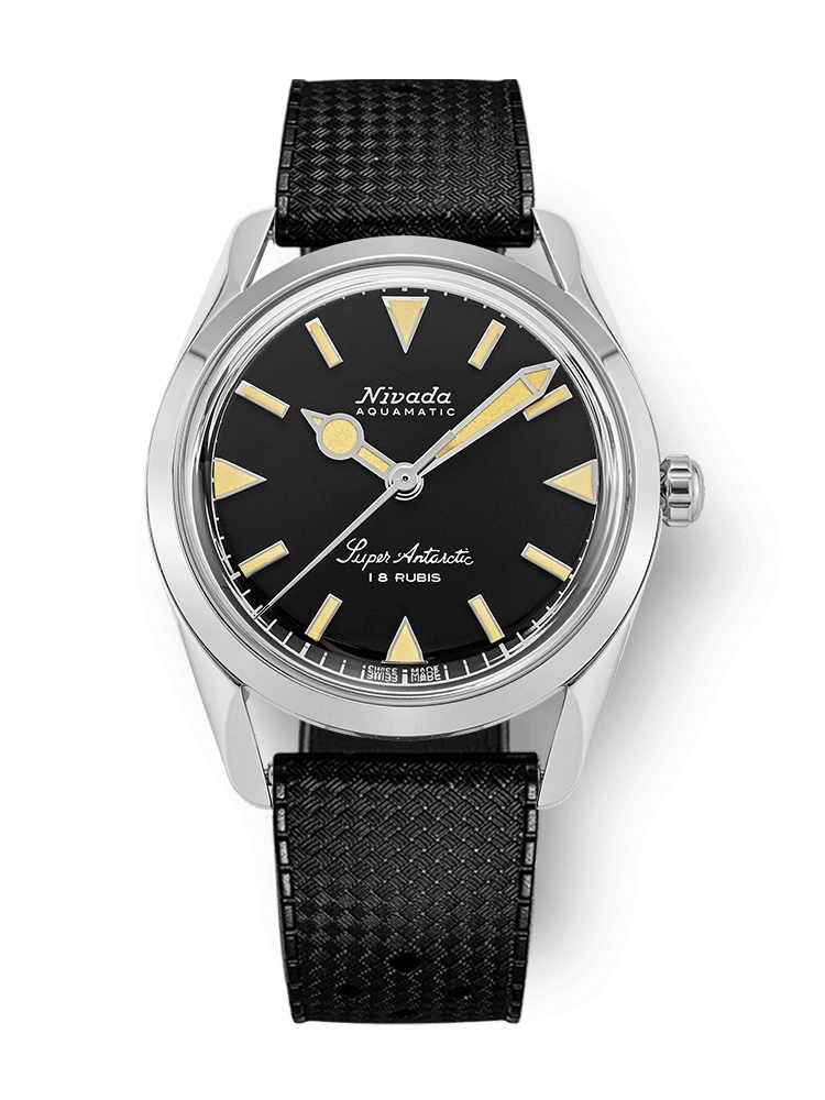 Nivada Grenchen 35013M01 : Super Antarctic 35 Black - Beige Luminova / Stainless Steel / Tropic