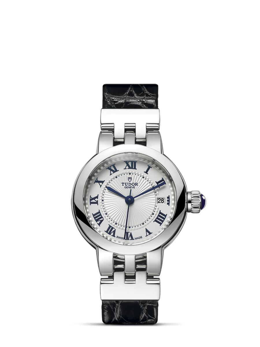 Tudor 35200-0003 : Clair de Rose 26 Stainless Steel / Silver-Roman/ Alligator