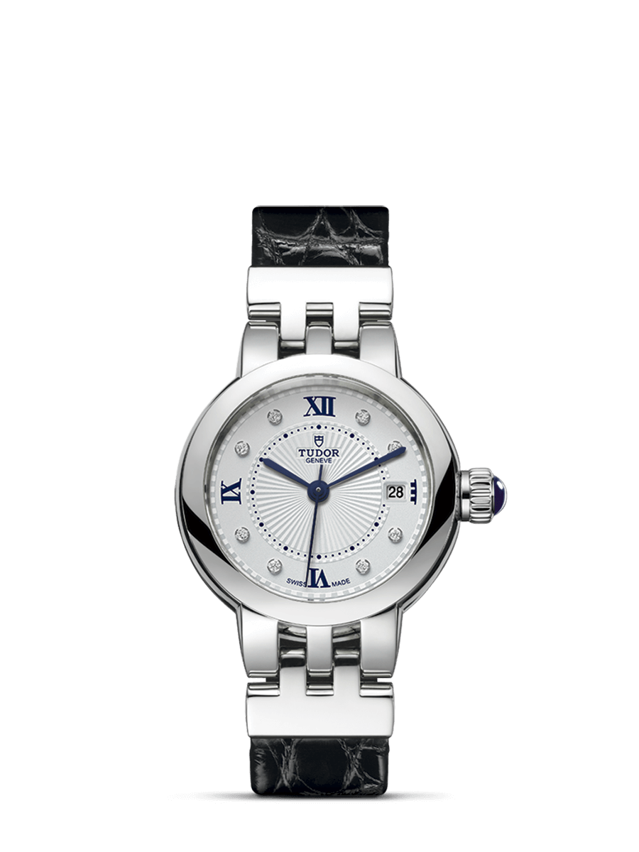 Tudor 35200-0006 : Clair de Rose 26 Stainless Steel / Silver-Diamond / Alligator