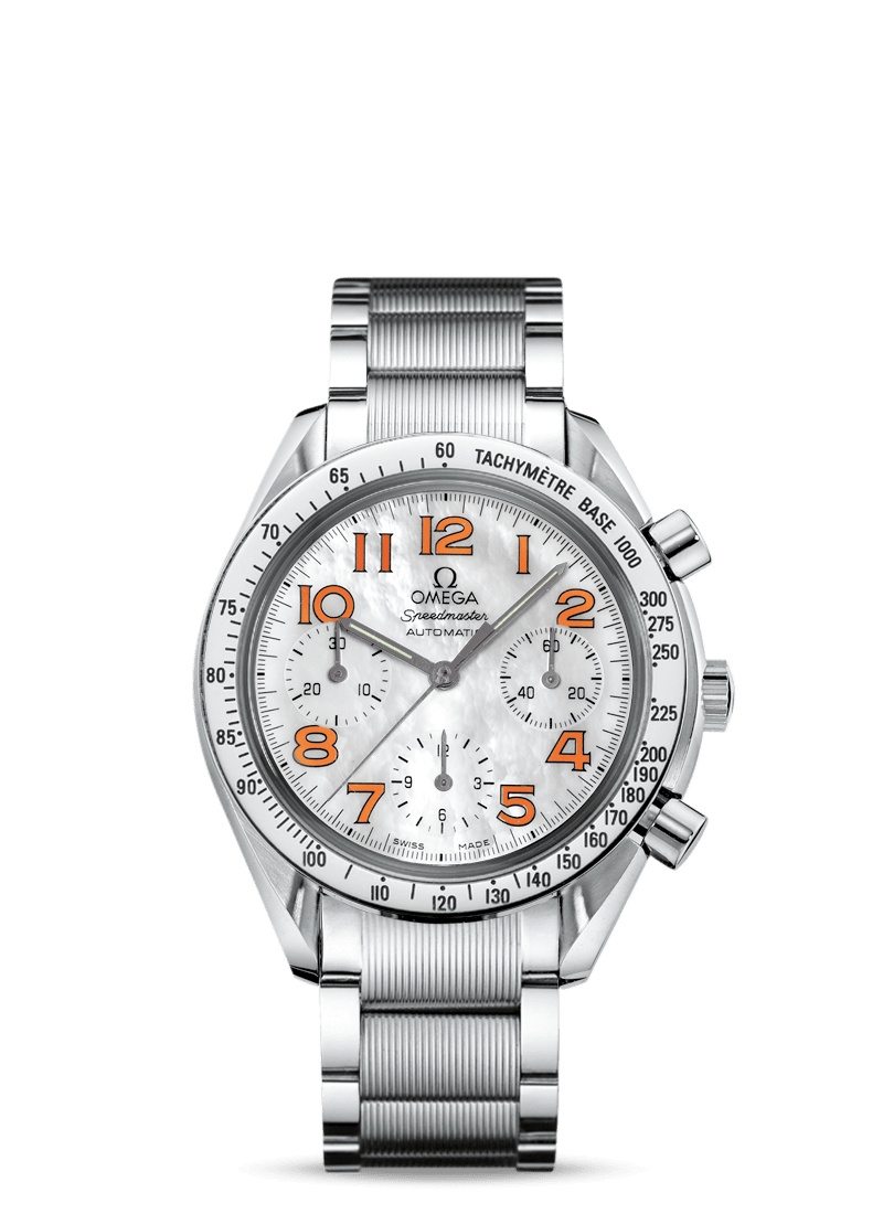 Omega 3534.78.00 : Speedmaster Reduced Ladies Stainless Steel / MOP-Orange / Bracelet