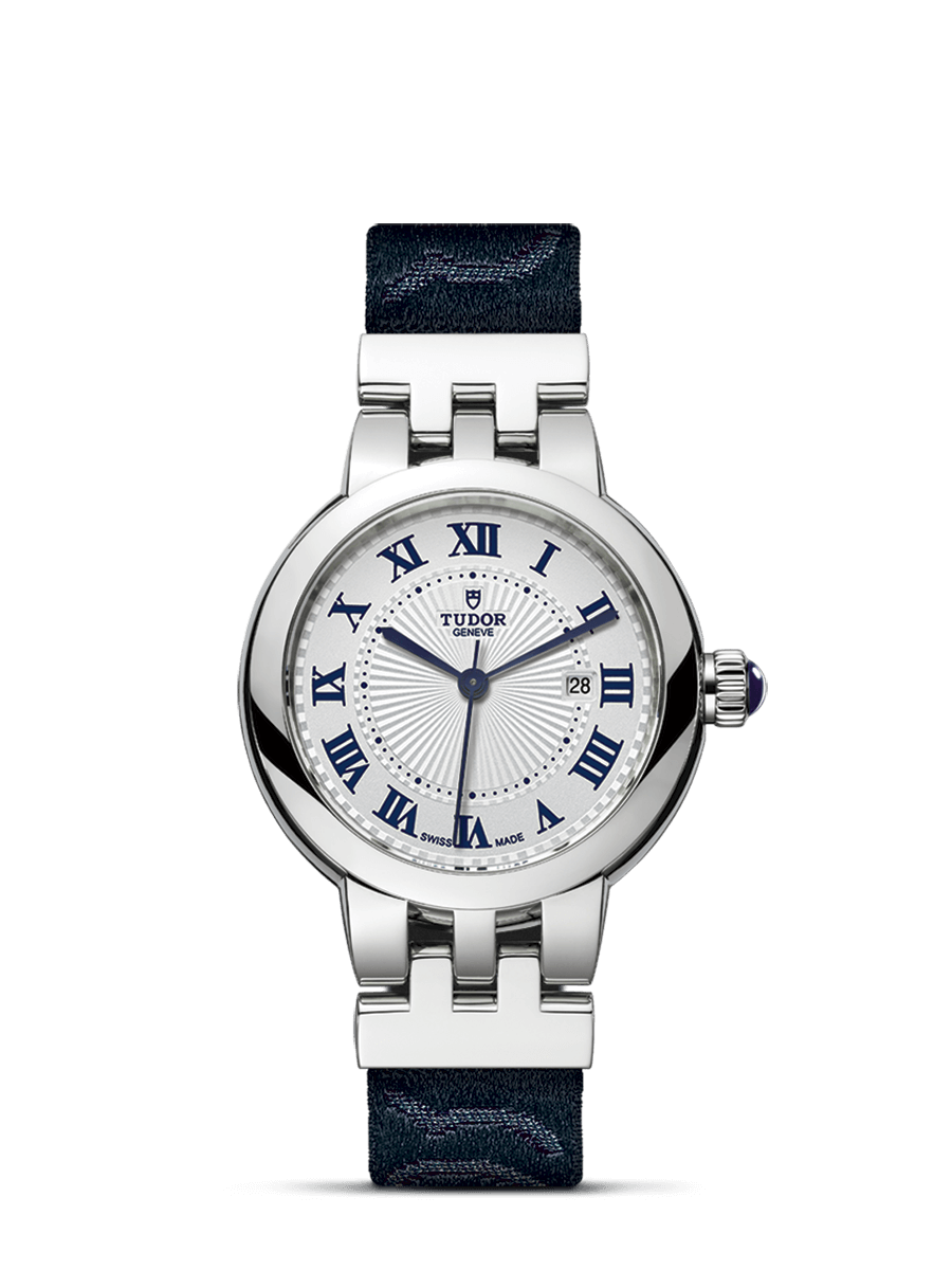 Tudor 35500-0002 : Clair de Rose 30 Stainless Steel / Silver-Roman/ Fabric