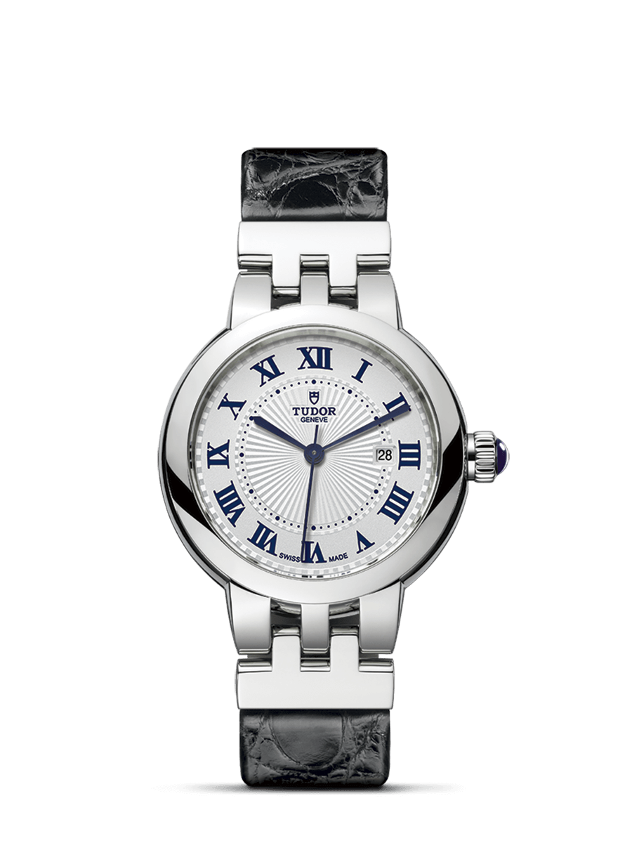 Tudor 35500-0003 : Clair de Rose 30 Stainless Steel / Silver-Roman/ Alligator