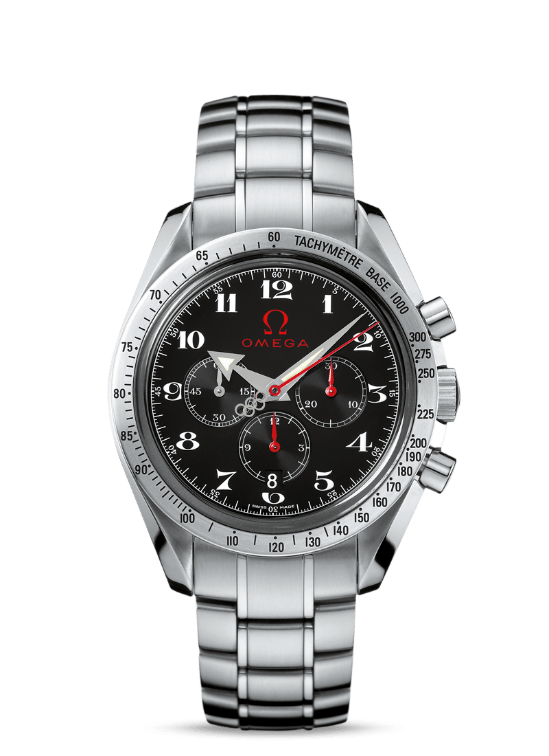 Omega 3557.50.00 : Speedmaster Broad Arrow Stainless Steel / Black / Bracelet / Olympic Timeless
