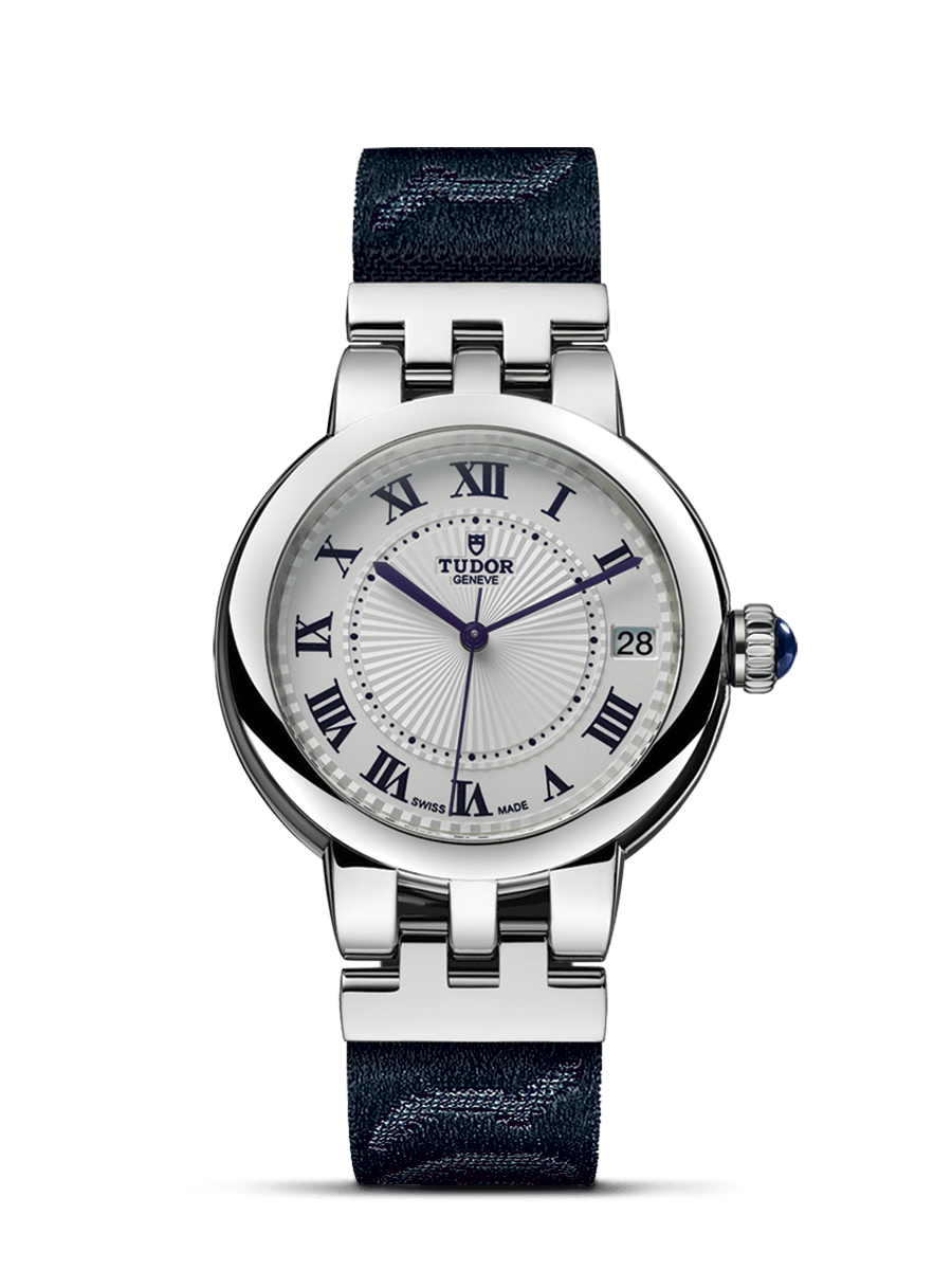 Tudor 35800-0002 : Clair de Rose 34 Stainless Steel / Silver-Roman / Fabric