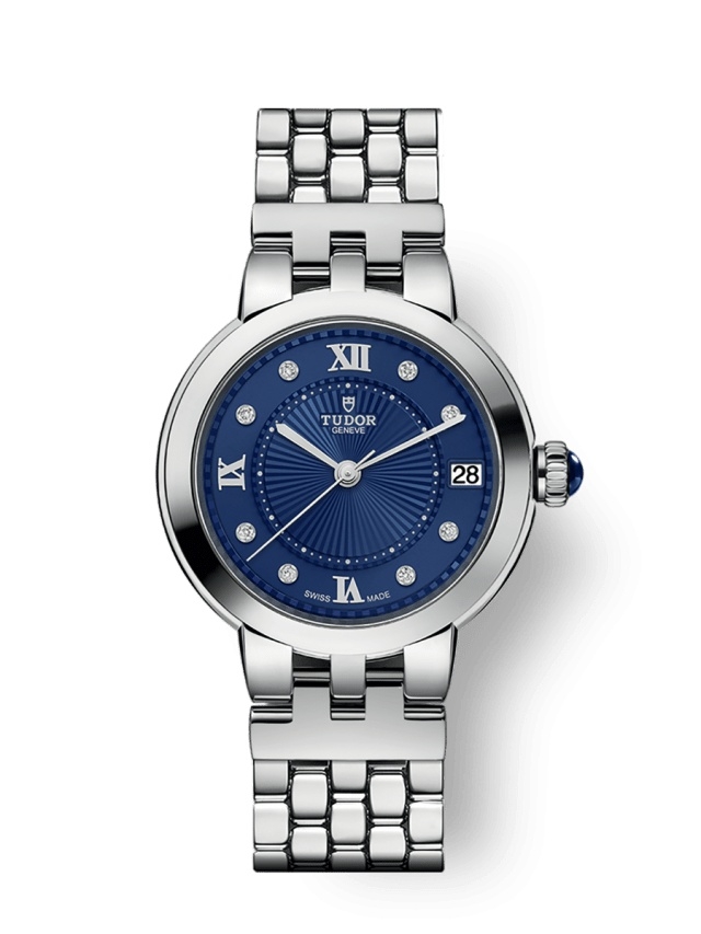 Tudor 35800-0010 : Clair de Rose 34 Stainless Steel / Blue-Diamond / Bracelet