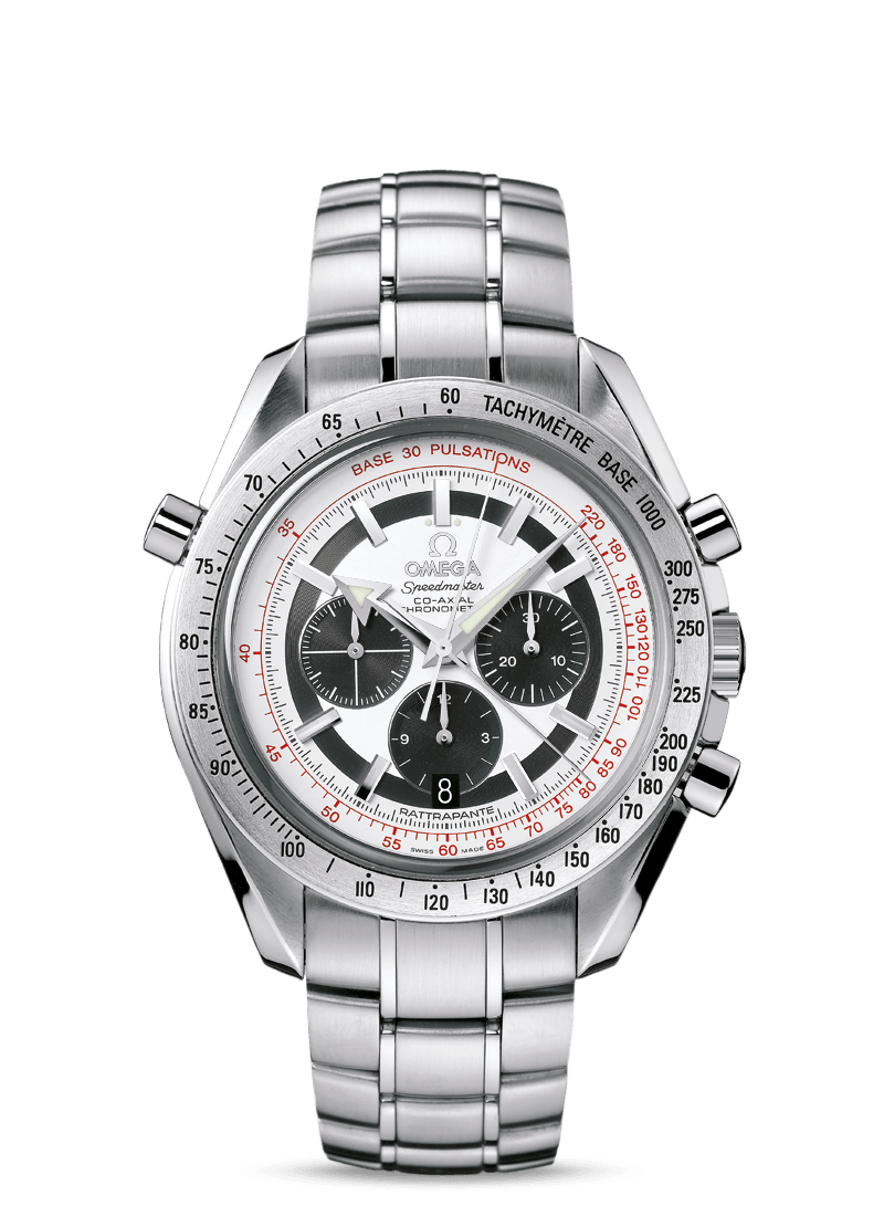 Omega 3582.31.00 : Speedmaster Broad Arrow Co-Axial Rattrapante Stainless Steel / Panda / Bracelet