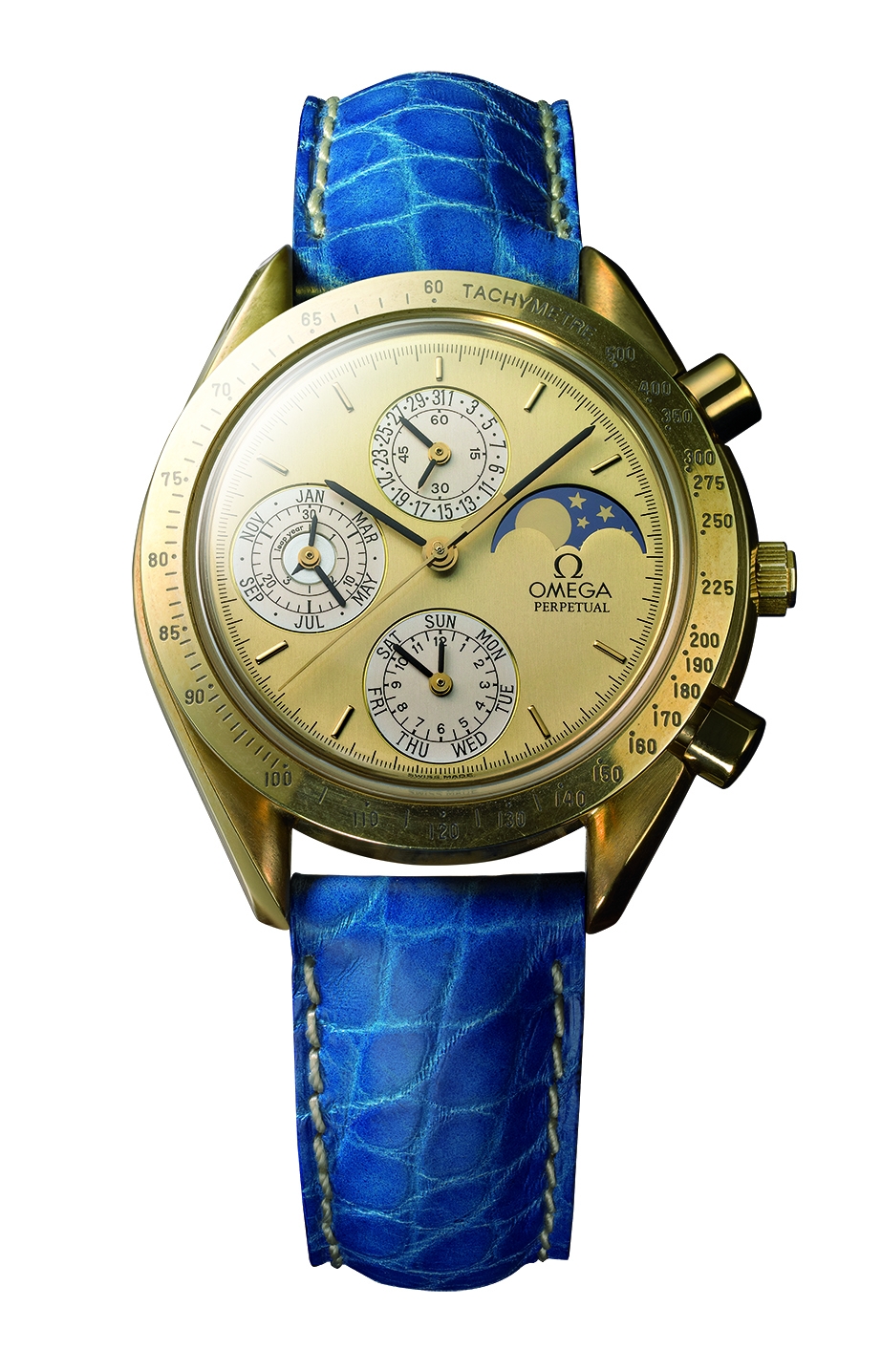 Omega 3650.10.20 : Speedmaster Perpetual Calendar Yellow Gold / Champagne /