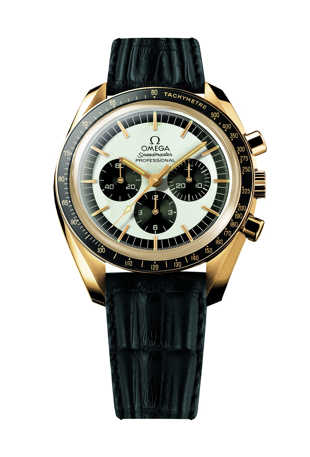 Omega 3690.30.01 : Speedmaster Professional Moonwatch Yellow Gold / Golden Panda