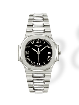 Patek Philippe 3800/1A-XII : Nautilus 3800 Stainless Steel / Black - Roman