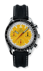 Omega 3810.12.06 : Speedmaster Reduced Stainless Steel / Yellow / Strap / Schumacher