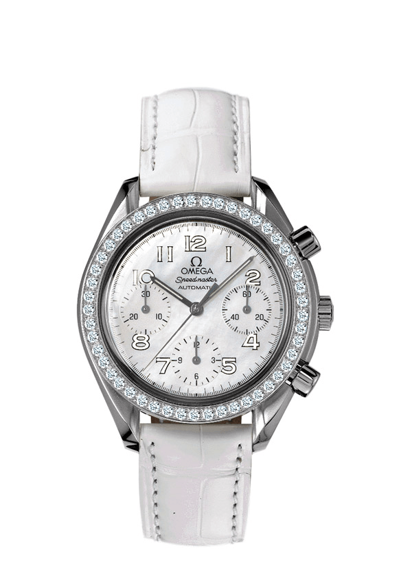 Omega 3815.70.36 : Speedmaster Reduced Ladies Stainless Steel / MOP / Diamond / Grey