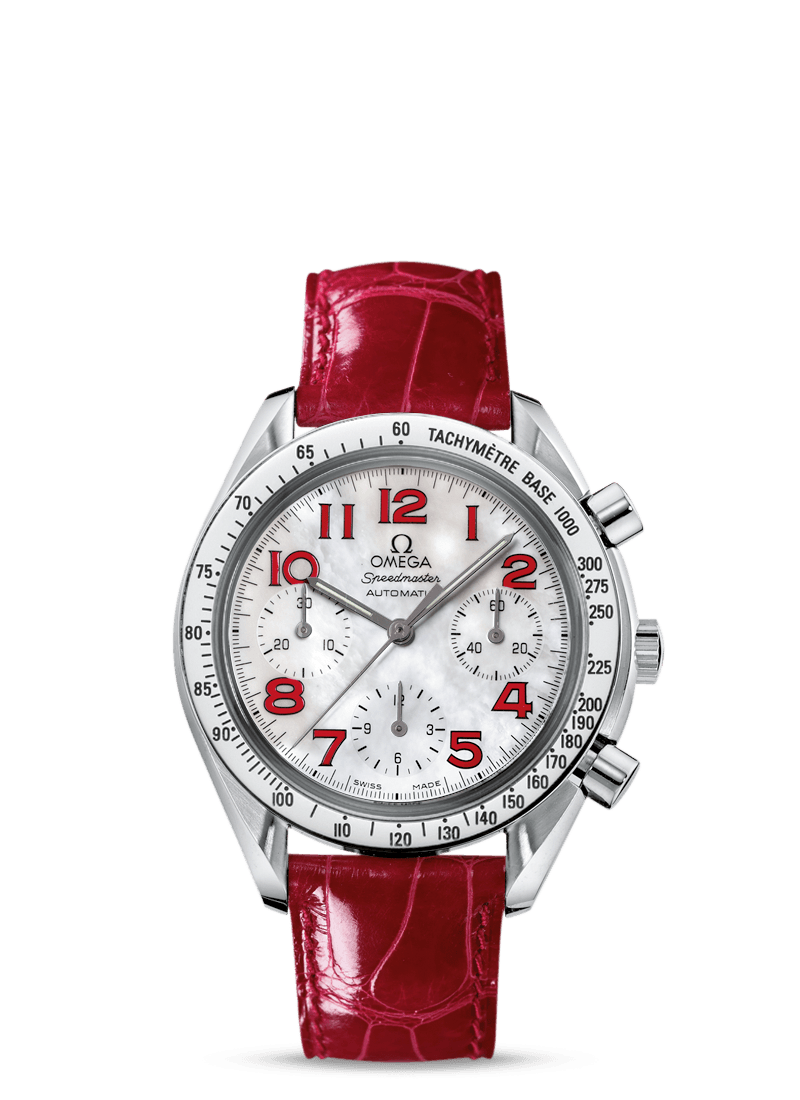 Omega 3834.79.40 : Speedmaster Reduced Ladies Stainless Steel / MOP / Red