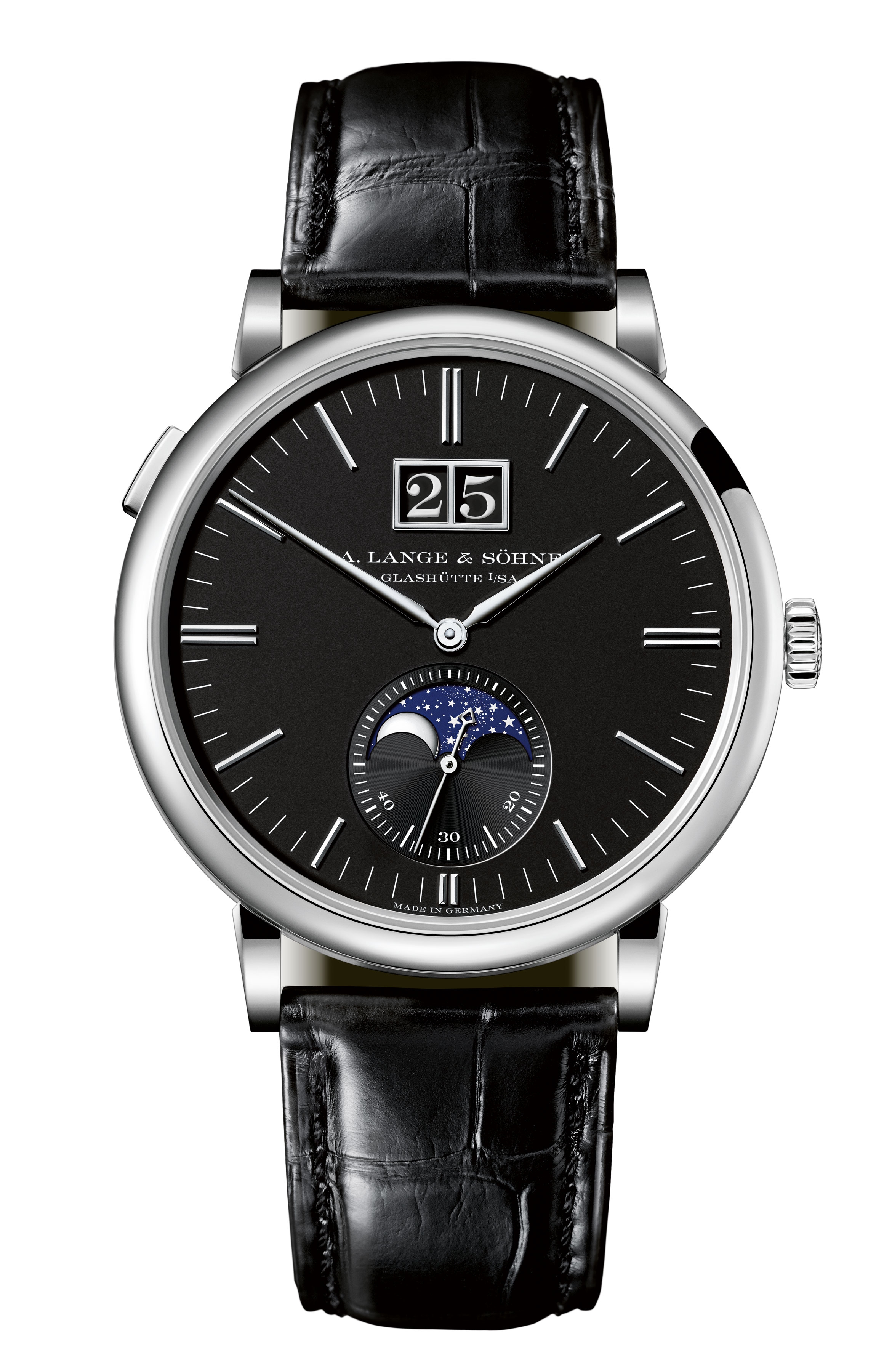 A. Lange & Söhne 384.029 : Saxonia Moonphase White Gold / Black