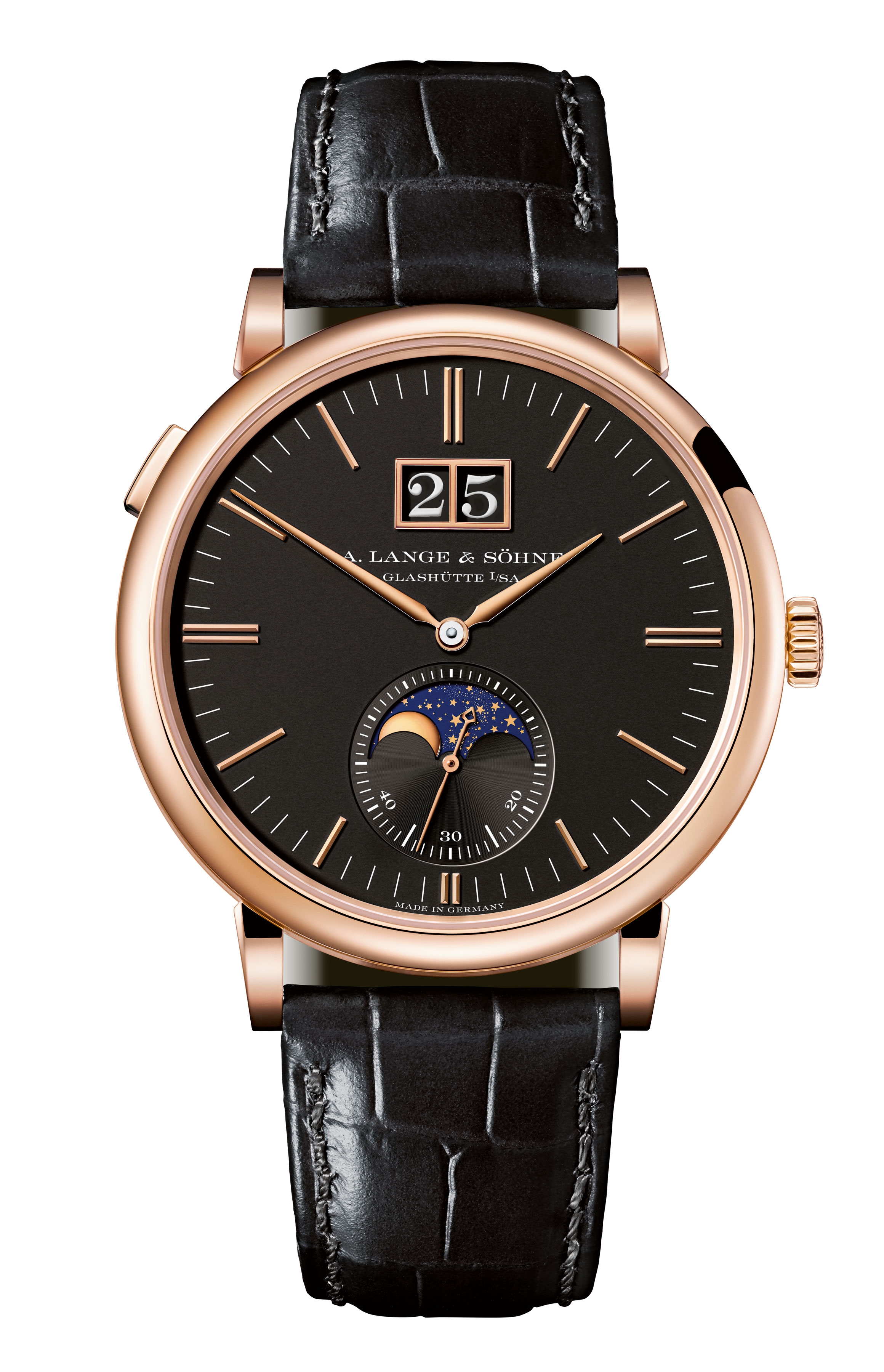 A. Lange & Söhne 384.031 : Saxonia Moonphase Pink Gold / Black
