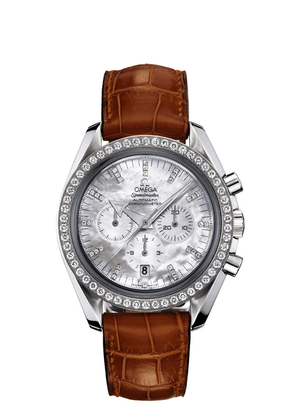 Omega 3855.75.12 : Speedmaster Broad Arrow Stainless Steel / Diamond / MOP