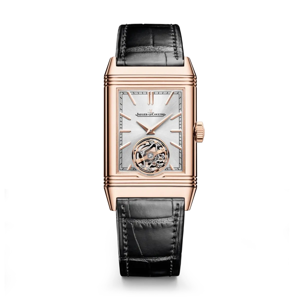 Jaeger-LeCoultre 392242J : Reverso Tribute Duoface Tourbillon Pink Gold / Silver