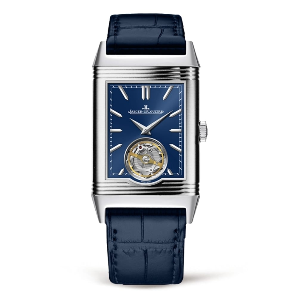 Jaeger-LeCoultre 3926480 : Reverso Tribute Tourbillon Platinum / Blue / Alligator