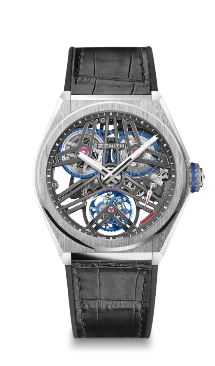Zenith 40.9000.4805/75.R582 : Defy Fusee Tourbillon Platinum / Skeleton / Alligator
