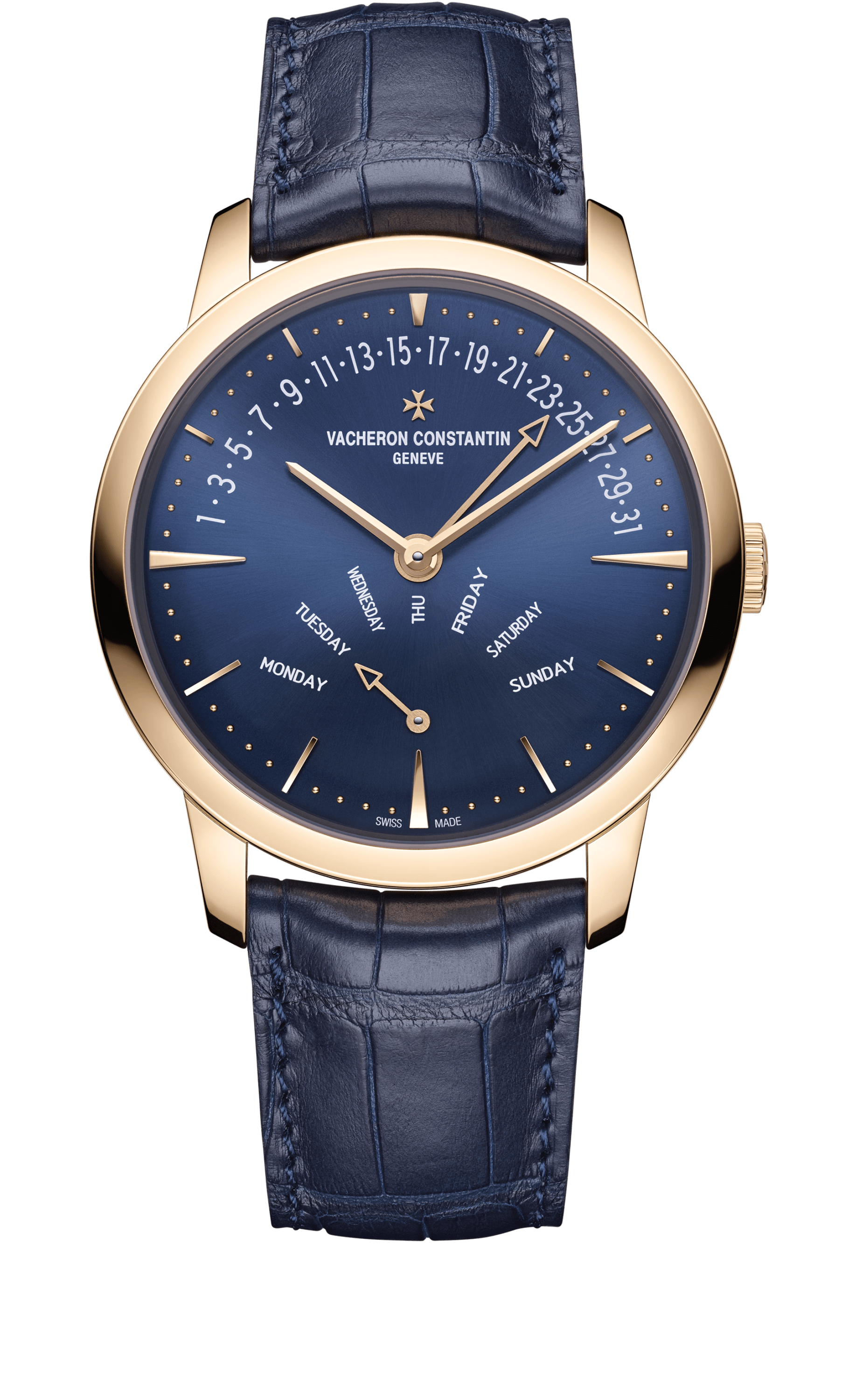 Vacheron Constantin 4000U/000R-B516 : Patrimony Retrograde Day-Date Pink Gold / Blue