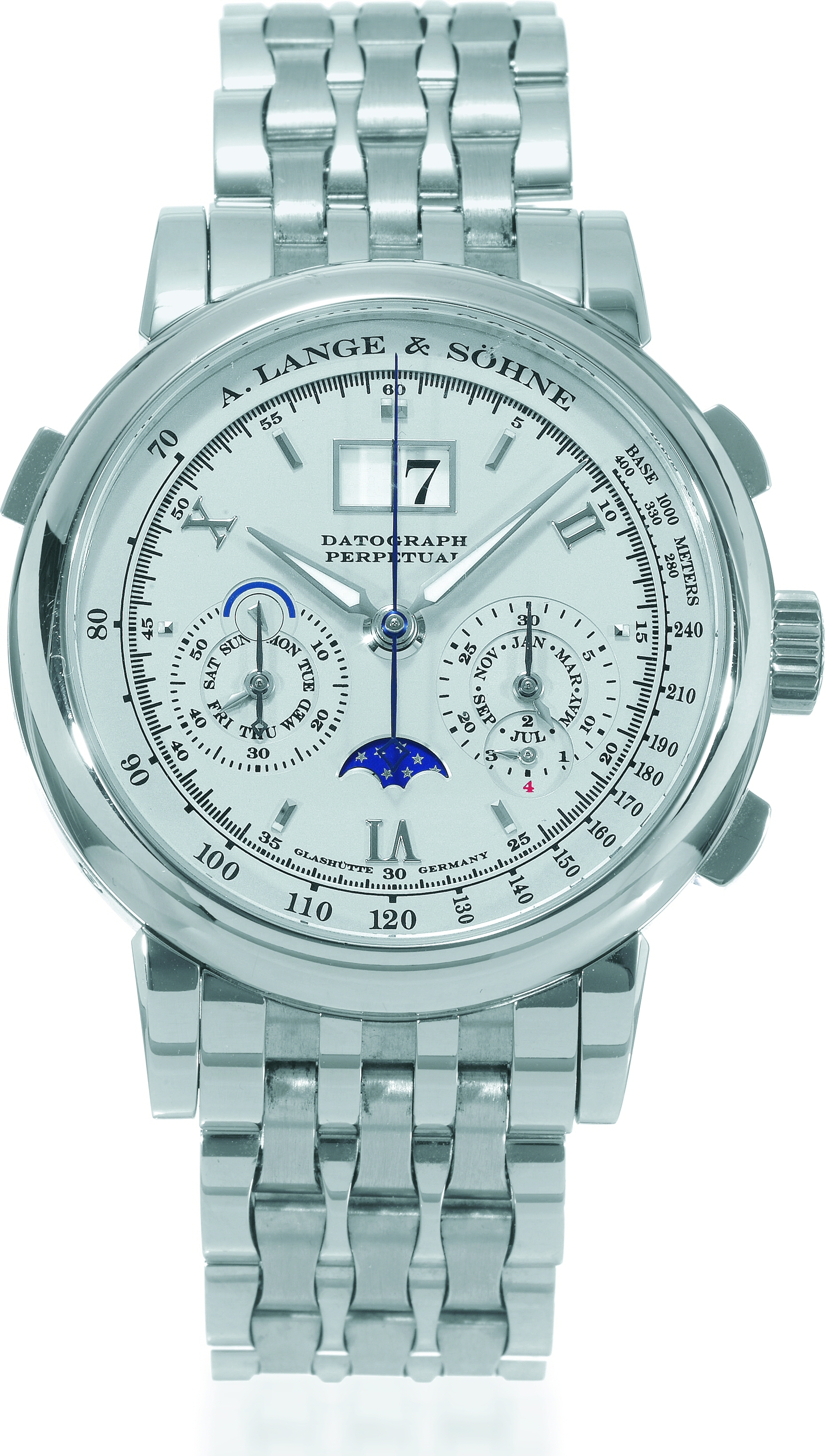 A. Lange & Söhne 410.425 : Datograph Perpetual Platinum / Silver / Bracelet