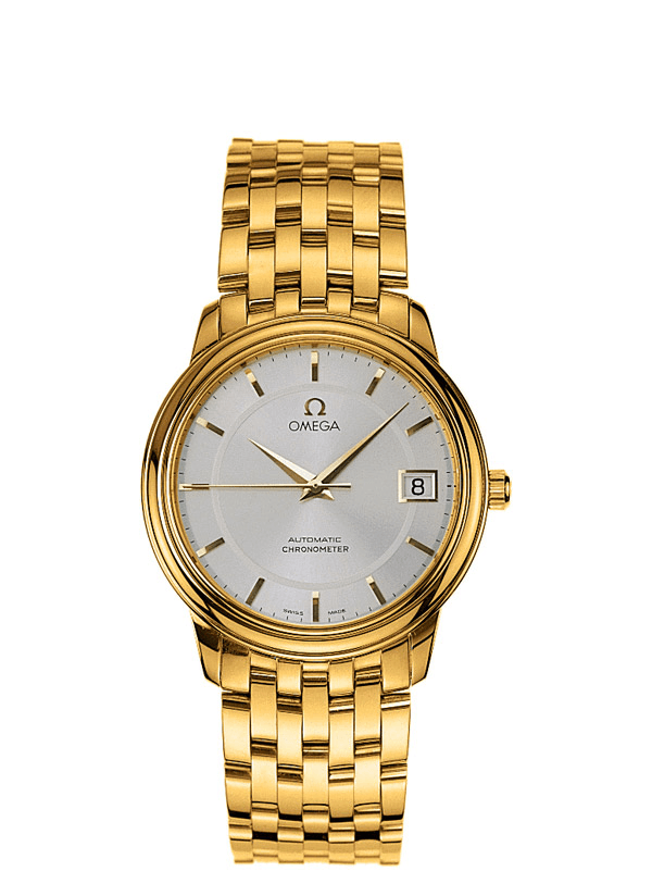 Omega 4100.31.00 : De Ville Prestige Automatic 34.7 Yellow Gold / White / Bracelet
