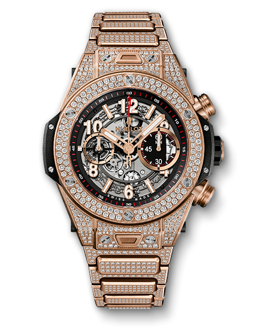 Hublot 411.OX.1180.OX.3704 : Big Bang Unico 45 King Gold / Pavé / Bracelet