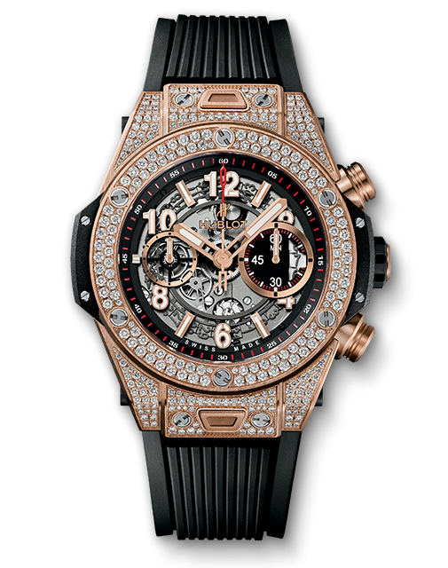 Hublot 411.OX.1180.RX.1704 : Big Bang Unico 45 King Gold / Pavé / Black